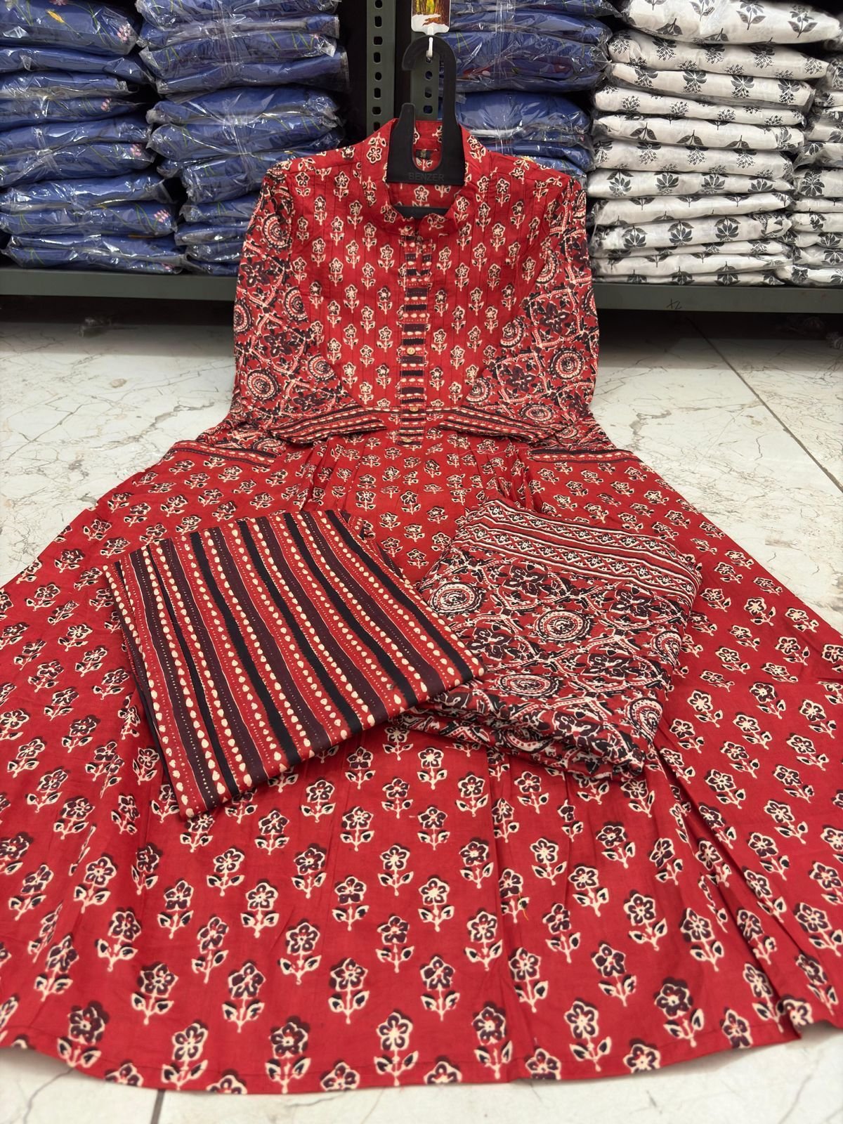 Cotton Handwork Pintex Kurti Set
